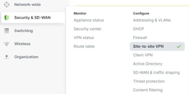 Meraki MX Site to Site tunnel Setup