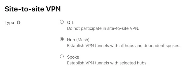 Meraki MX Site to Site tunnel Setup