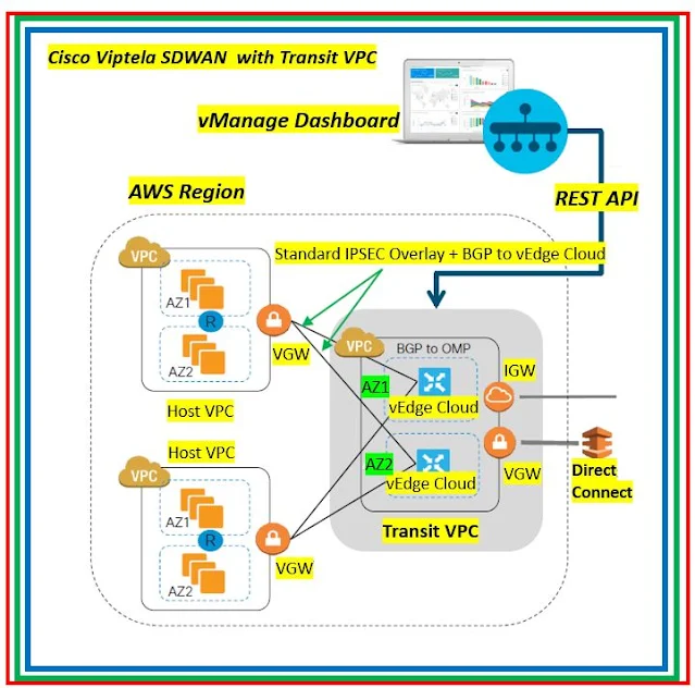 Cisco Viptela SDWAN: Transit VPC in AWS and DIA- Direct Internet Access